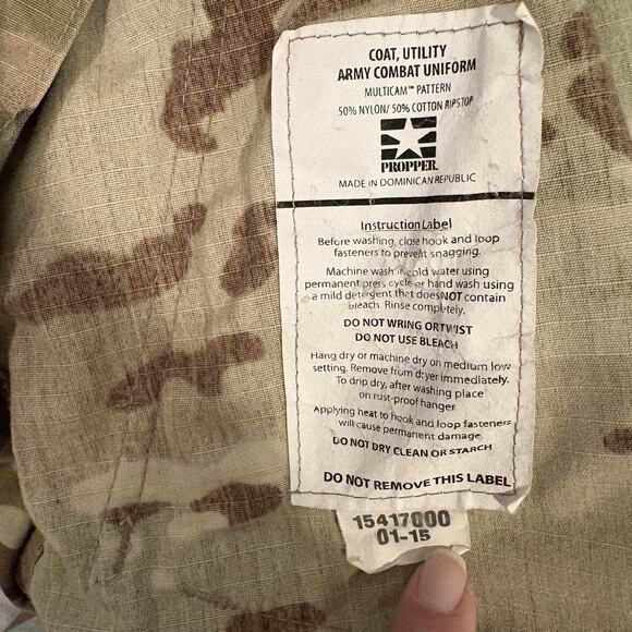 Propper Army Combat Uniform Coat Mens Large Multicam Camo Tactical Jacket LL - Picture 11 of 12
